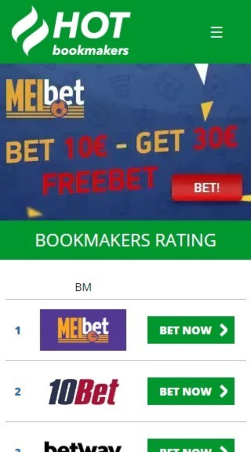 "Hot Bookmakers" Rating Website screenshot 1